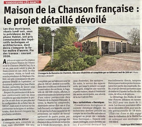 2022 10 12 Maison de la Chanson le projet détaillé dévoilé