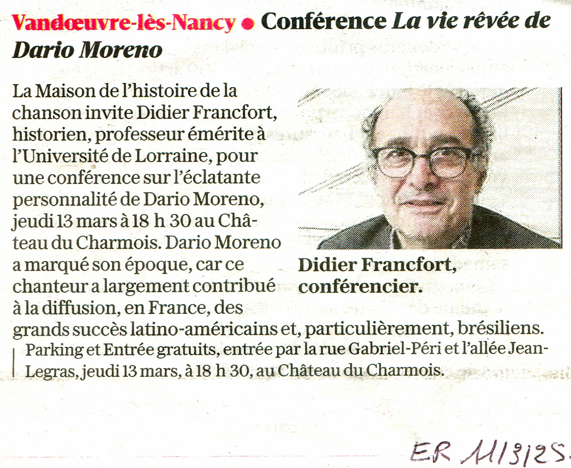 2025 03 11 Conférence la vie rêvée de Dario Moreno